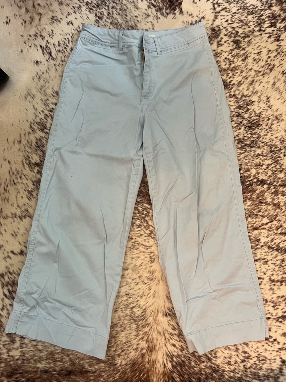 Copper Key Pale Blue Wide-Leg Cotton Chino Pants